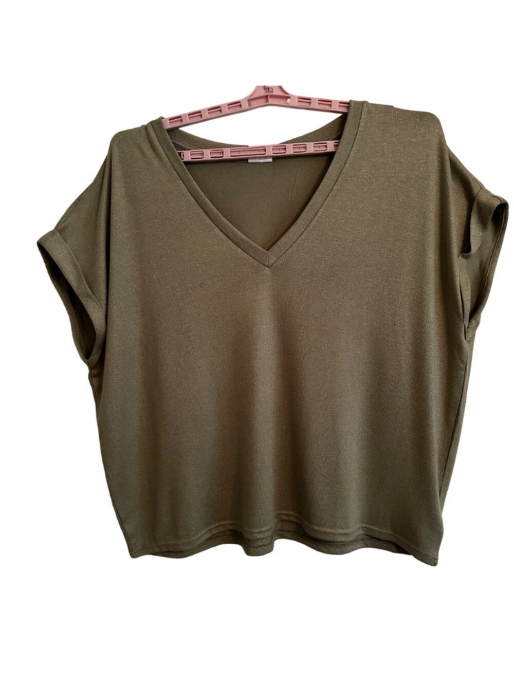 Mod Ref Women's V-Neck Top XXL Sage Rayon/Polyester/Spandex Vacation Travel - Picture 2 of 9